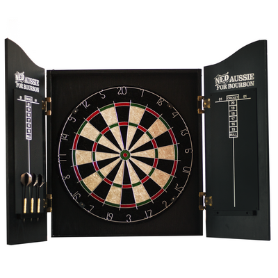 NED Australian Whisky Dartboard & Cabinet Set